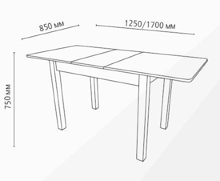Стол обеденный раздвижной Классик, опора МТ2 