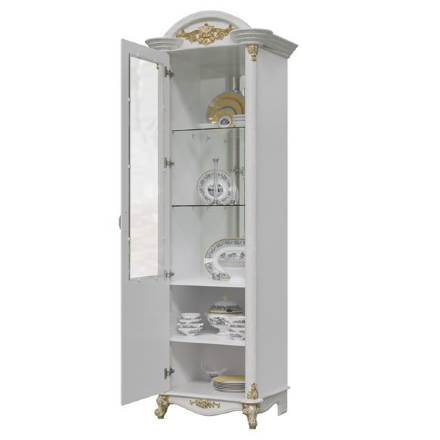 Шкаф-витрина однодверный Да Винчи, Белый 