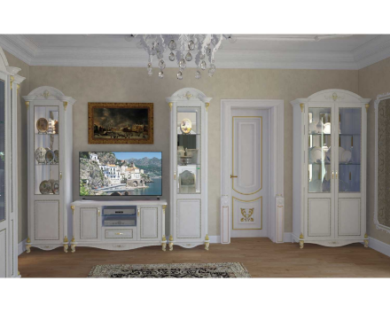 Шкаф-витрина однодверный Да Винчи, Белый 