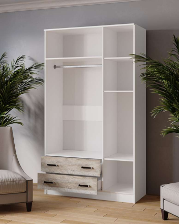 Шкаф 3-х дверный 1200 Лагуна, Белый/ Дуб Юкон 