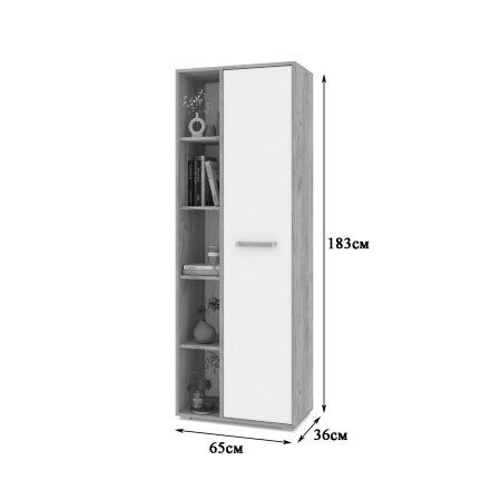 Пенал 648 Флорида, Белый, Серый дуб 