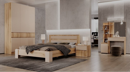 Тумба прикроватная Ленора, Дуб вотан/Кашемир 