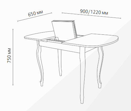 Стол обеденный Прага 5 раздвижной опоры массив МТ 