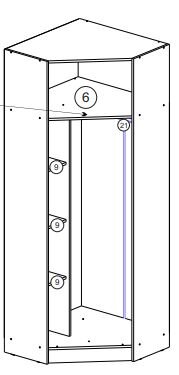  Шкаф угловой Челси Color, слоновая кость 