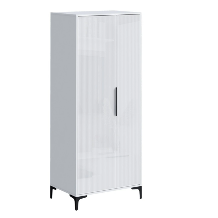 Шкаф 2-х створчатый Кимберли, Белый/Белый глянец 