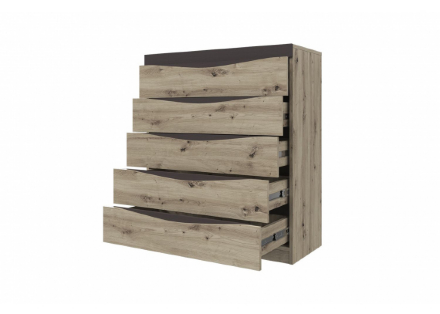 Комод 5 ящиков Тиана, Дуб Бонифаций/Вольфрам 