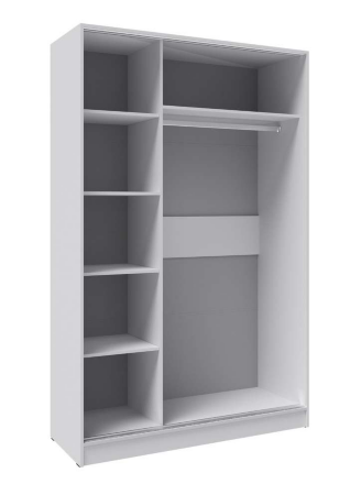 Шкаф-купе 1400 Стиль-2, Белый/Дуб крафт золотой 