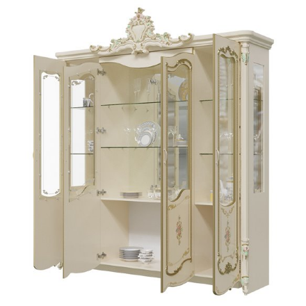 Витрина четырехдверная Шейх, Слоновая кость 