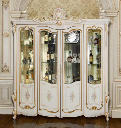 Витрина четырехдверная Шейх, Слоновая кость 