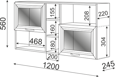 Полка навесная 1 Остин, М16 