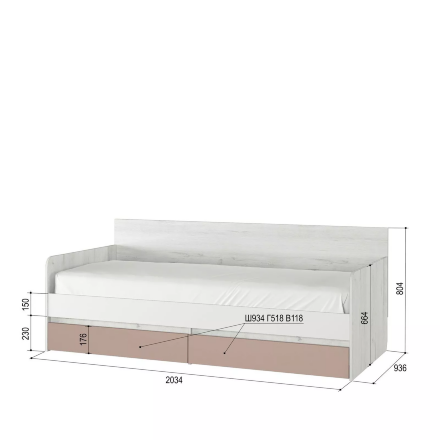 Кровать-тахта 2,0 Зефир 