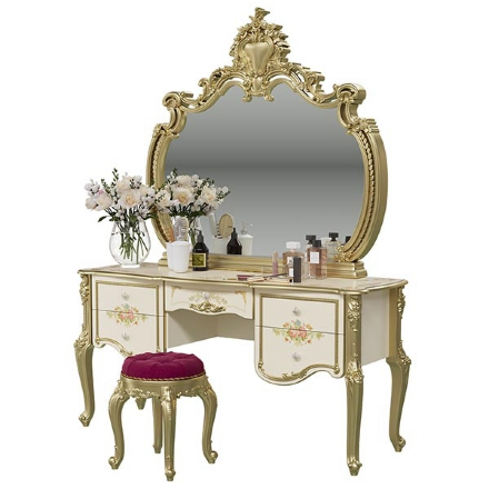 Стол туалетный Шейх, Слоновая кость/золото 