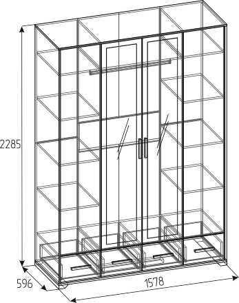 Шкаф для одежды и белья 555 Айрис, Статуарио 