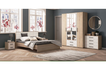 Комод Соната, Дуб сонома/Белый  