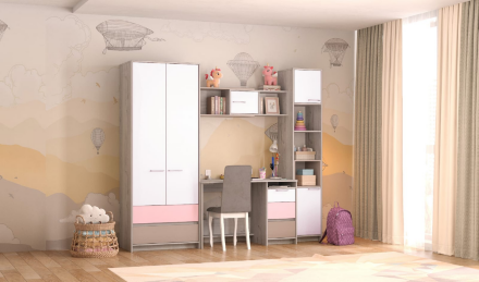 Стол письменный Зефир, розовый 